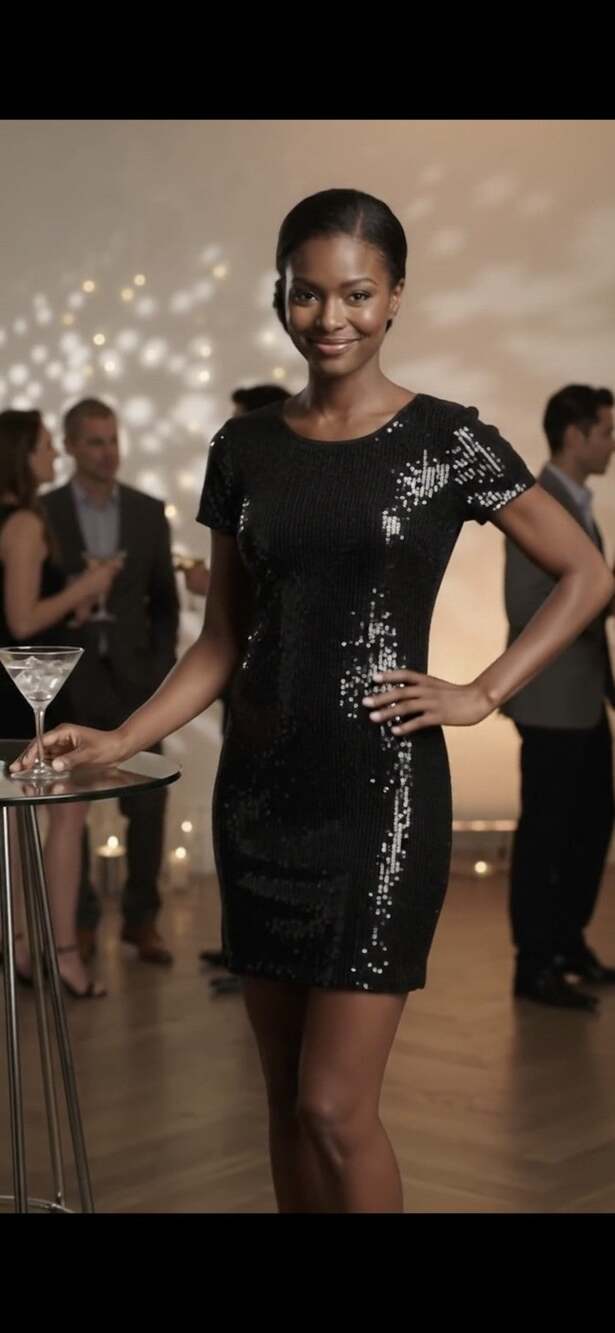 STUNNING MICHAEL Michael Kors Black Sequin Shift Dress – Size Small (S/P)